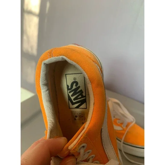 Vans Sneakers Neon Orange and White GUC size 5.5 women 4.0 men - Picture 6 of 13